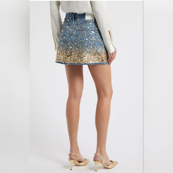 Frame The Champagne Denim Miniskirt - Picture 2 of 8